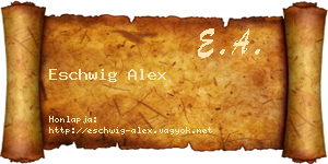 Eschwig Alex névjegykártya